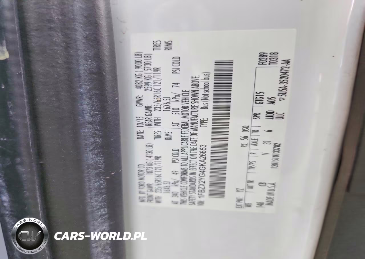 2016 Ford Transit T-350 VIN:1FBZX2YG4GKA26653 - 13