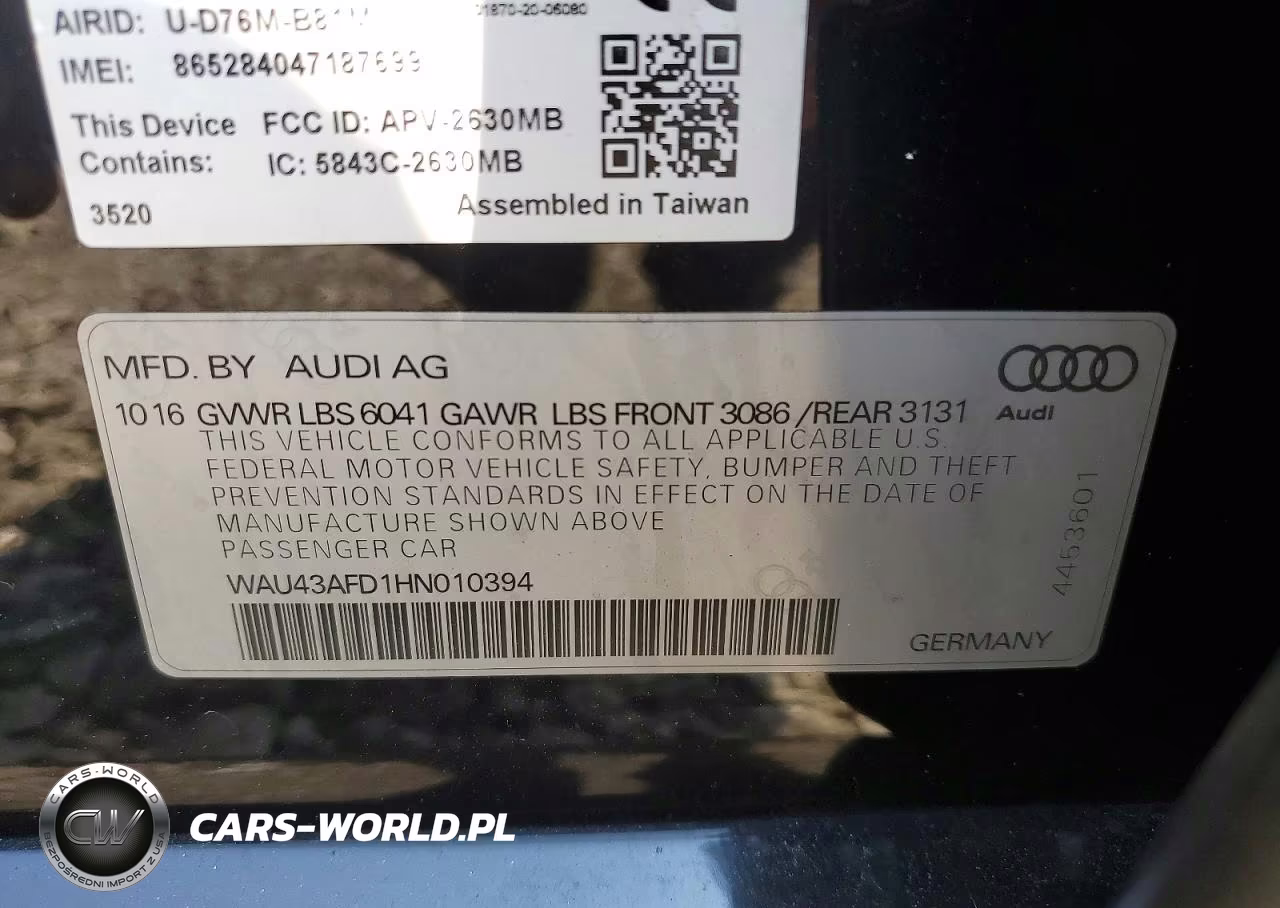 2017 Audi A8 L Quattro VIN:WAU43AFD1HN010394 - 12