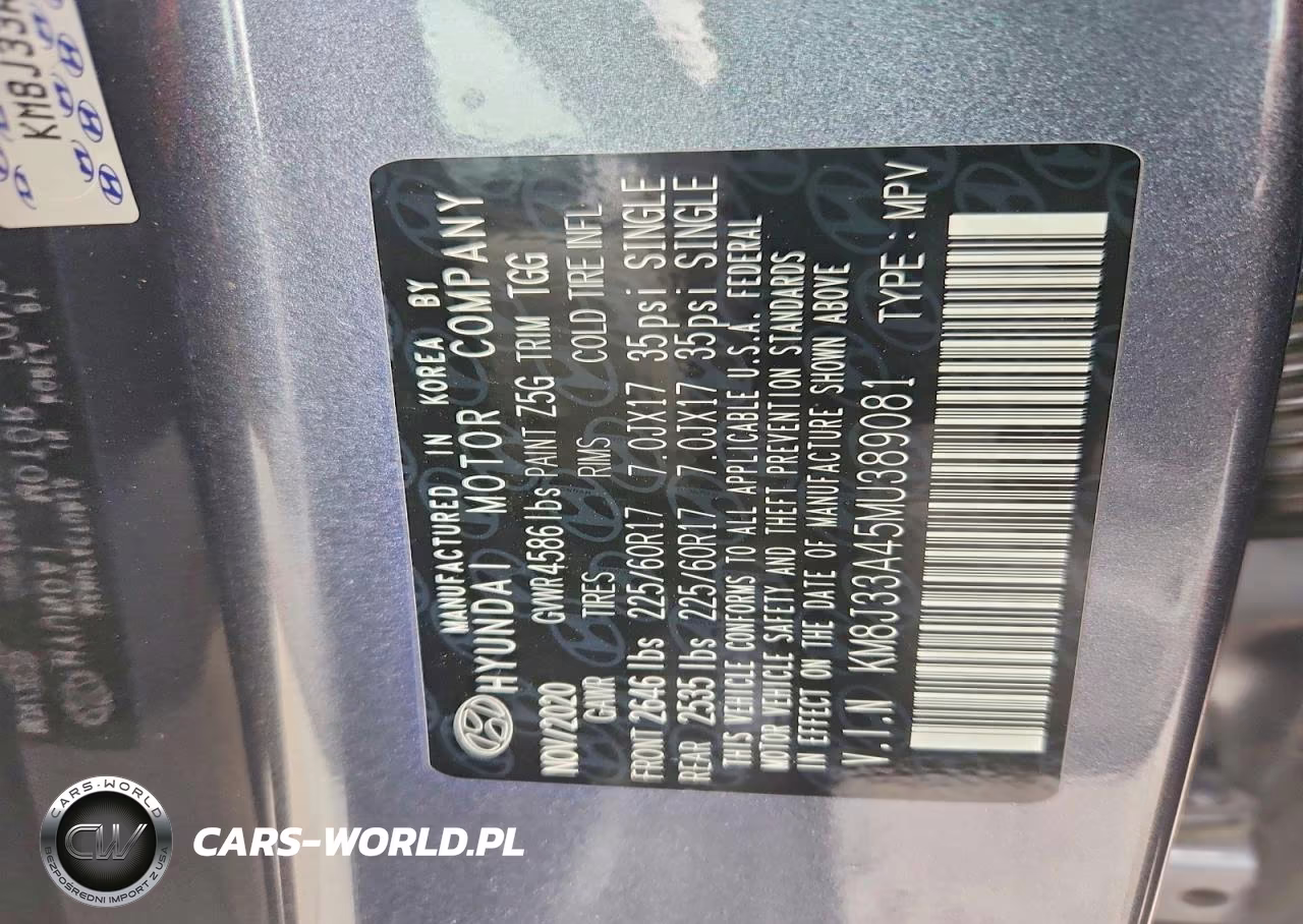 2021 Hyundai Tucson Value VIN:KM8J33A45MU389081 - 13
