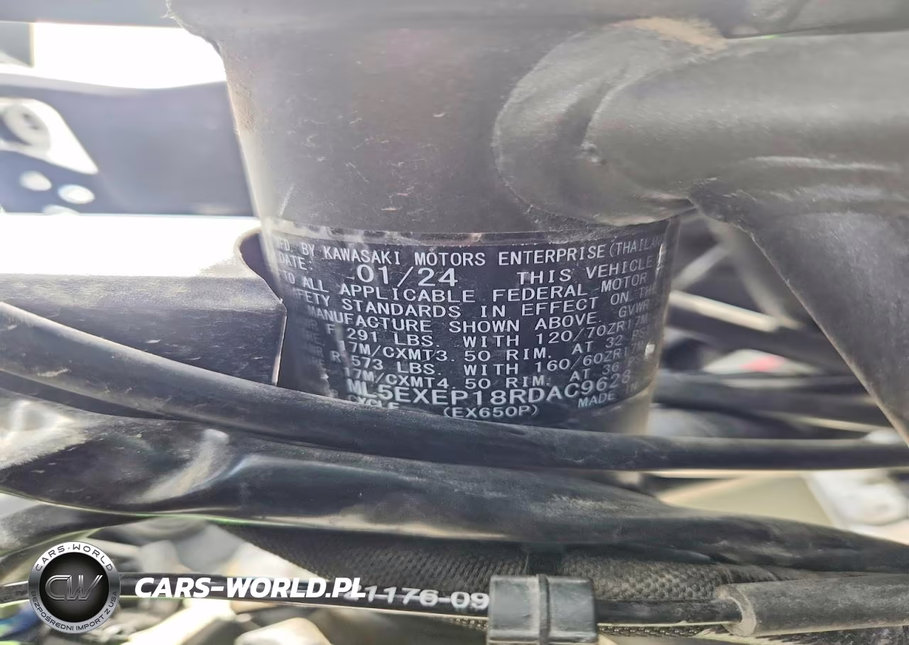 2024 Kawasaki Ex650 P VIN:ML5EXEP18RDAC9628 - 9