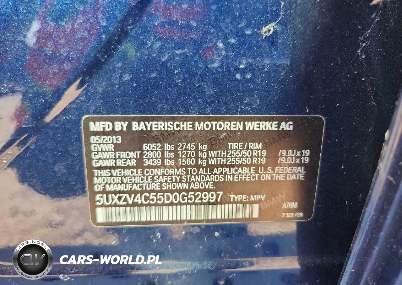 2013 BMW X5 xDrive35I VIN:5UXZV4C55D0G52997 - 13