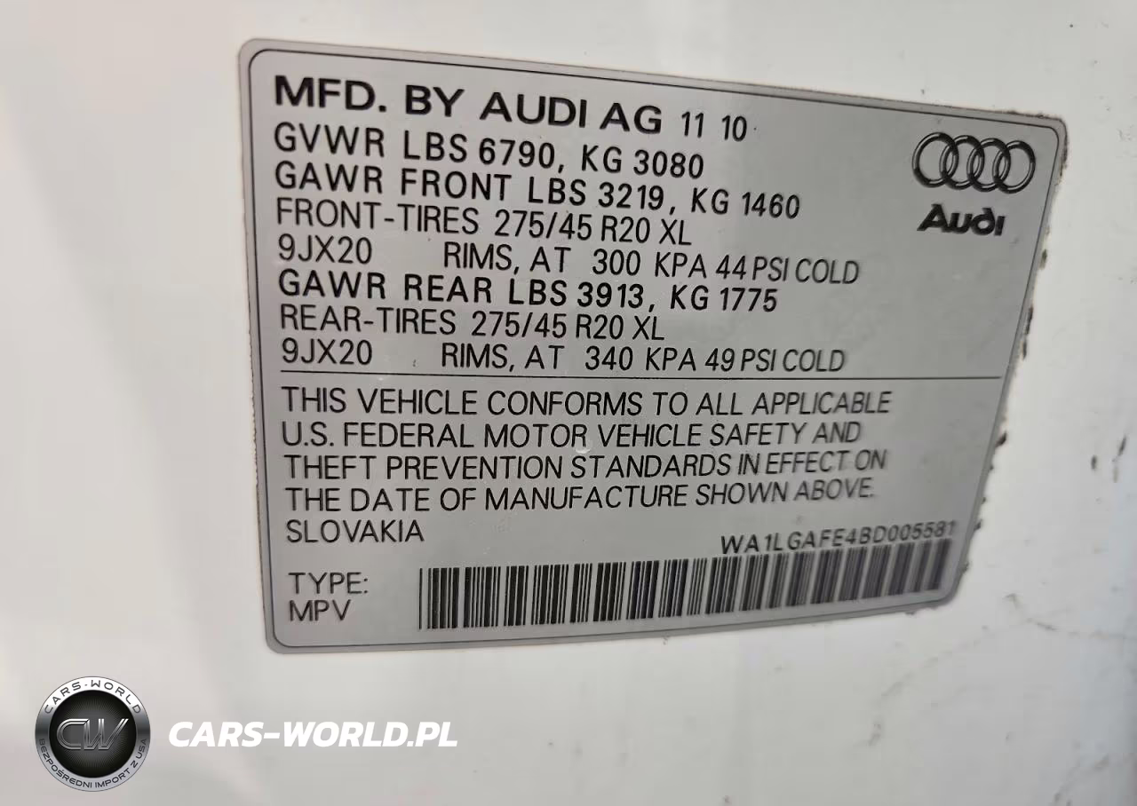 2011 Audi Q7 Premium Plus VIN:WA1LGAFE4BD005581 - 12