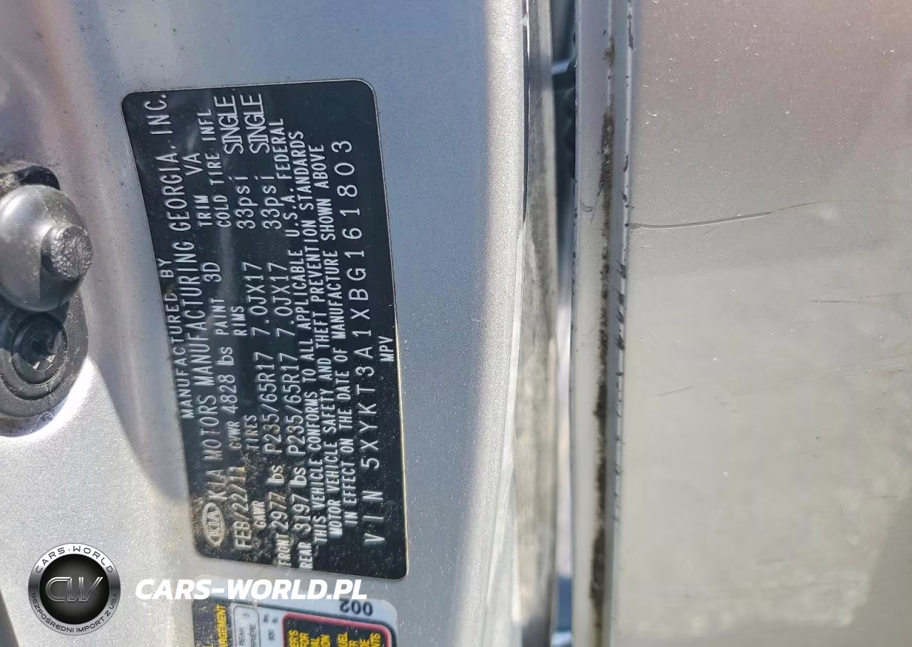 2011 Kia Sorento Lx VIN:5XYKT3A1XBG161803 - 12