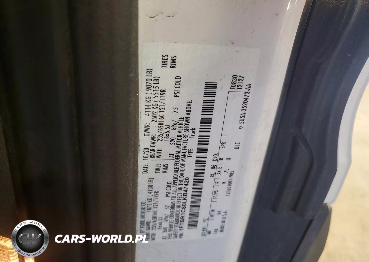 2020 Ford Transit T-250 VIN:1FTBR1C80LKB47420 - 13