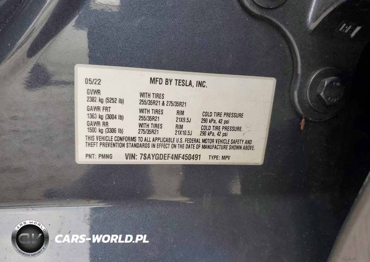 2022 Tesla Model Y VIN:7SAYGDEF4NF450491 - 12