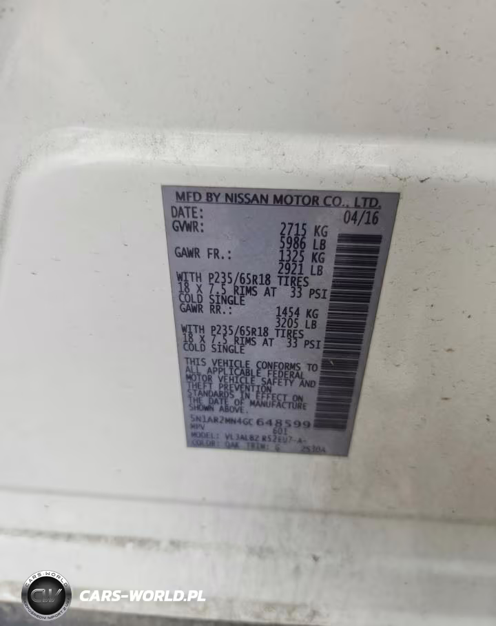 2016 Nissan Pathfinder S VIN:5N1AR2MN4GC648599 - 13