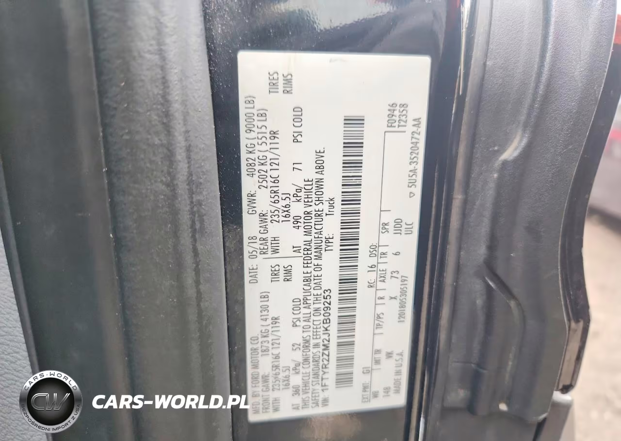 2018 Ford Transit T-250 VIN:1FTYR2ZM2JKB09253 - 13