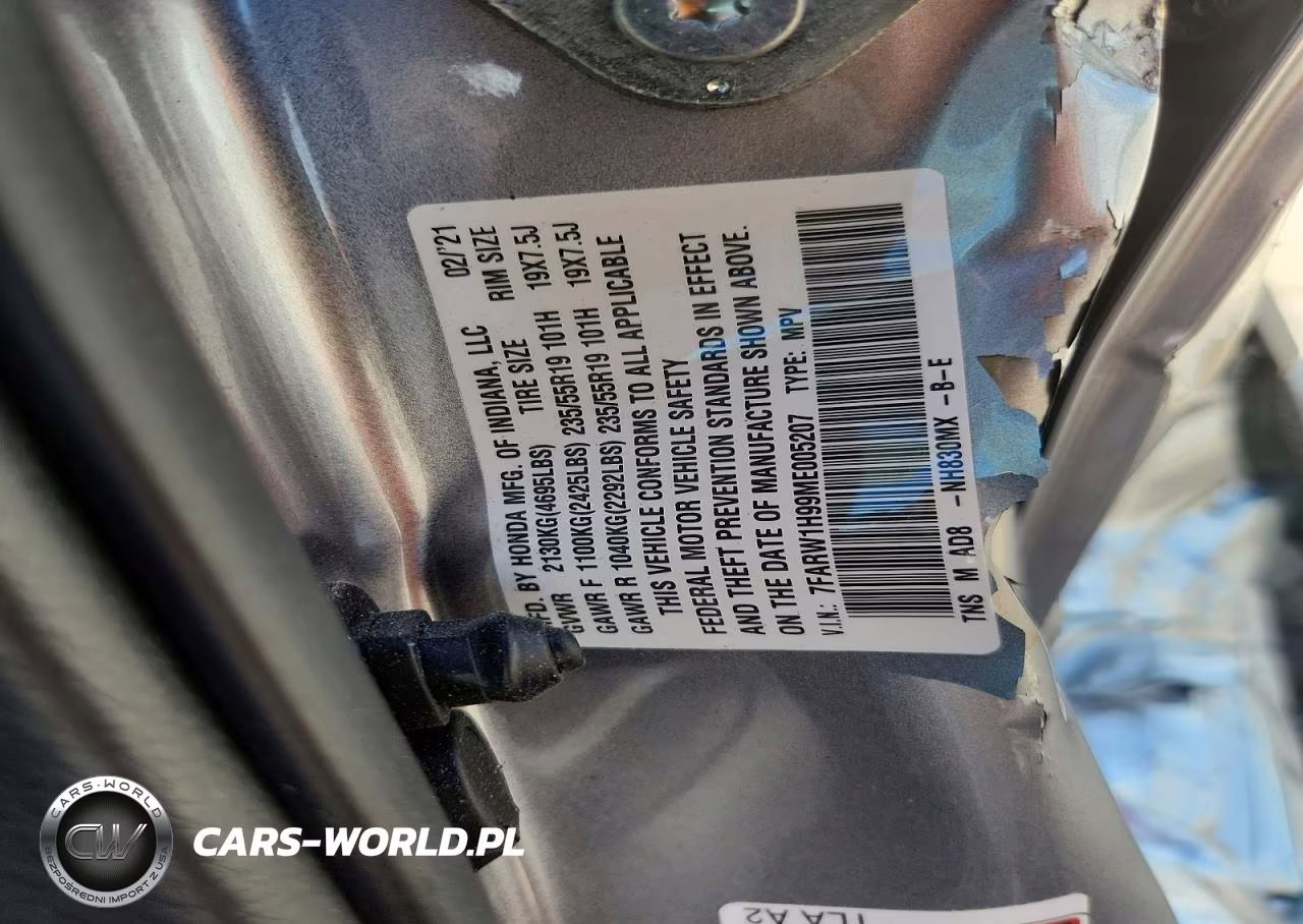 2021 Honda Cr-V Touring VIN:7FARW1H99ME005207 - 14