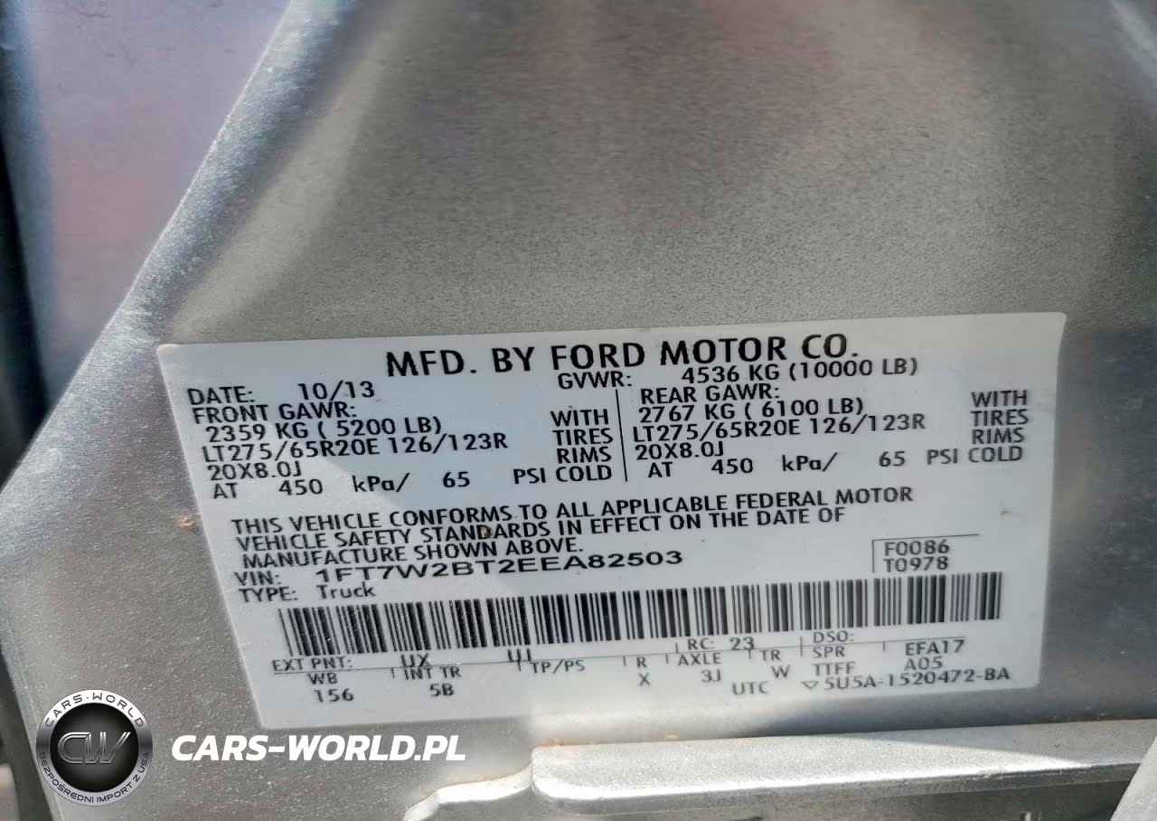 2014 Ford F250 Super Duty VIN:1FT7W2BT2EEA82503 - 12