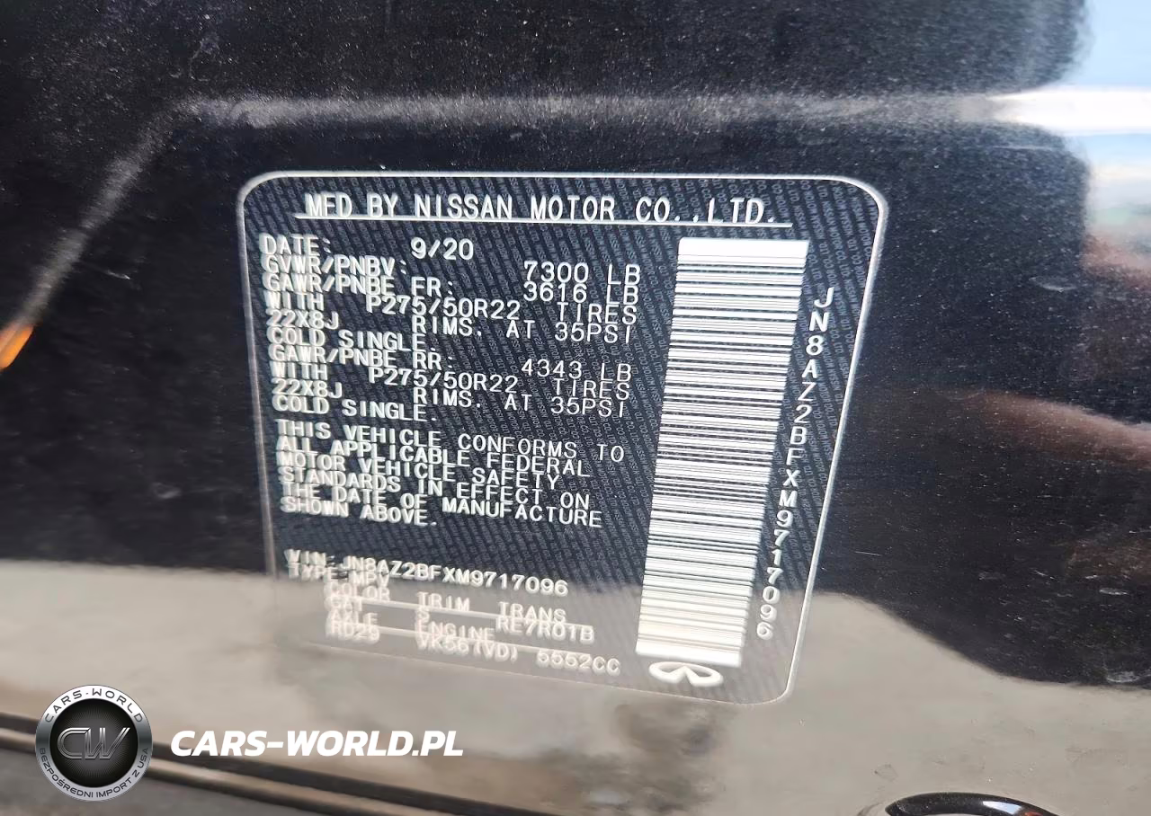 2021 Infiniti Qx80 Sensory VIN:JN8AZ2BFXM9717096 - 14