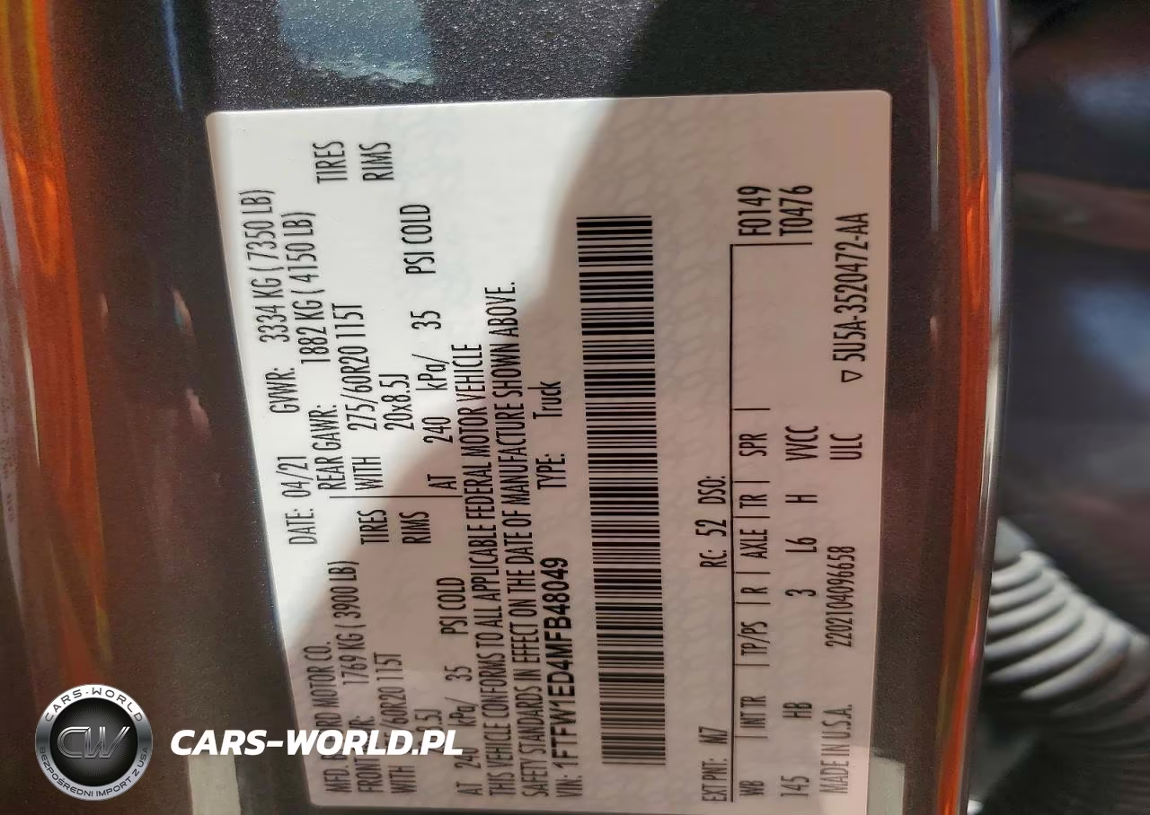 2021 Ford F150 Supercrew VIN:1FTFW1ED4MFB48049 - 12