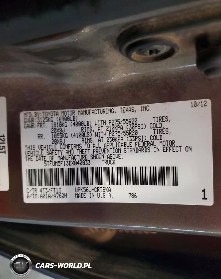 2013 Toyota Tundra Double Cab Sr5 VIN:5TFUM5F13DX040833 - 12