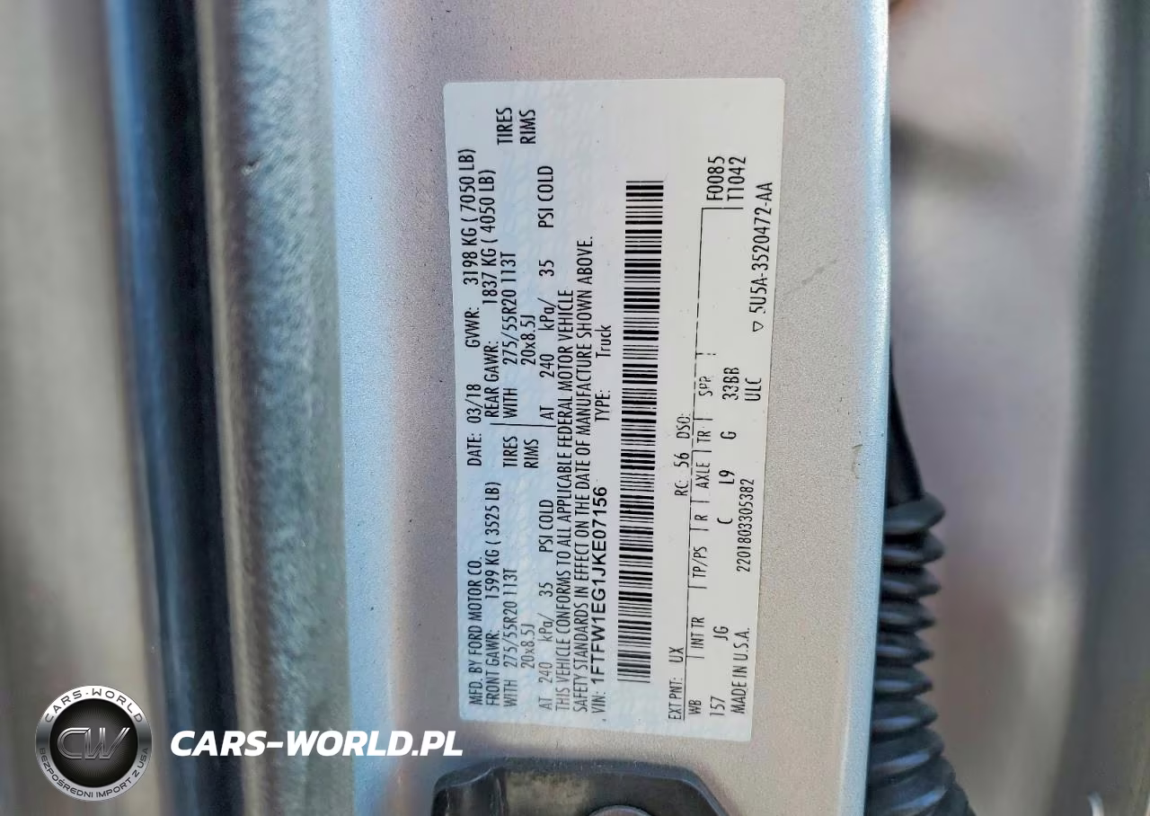 2018 Ford F150 Supercrew VIN:1FTFW1EG1JKE07156 - 13