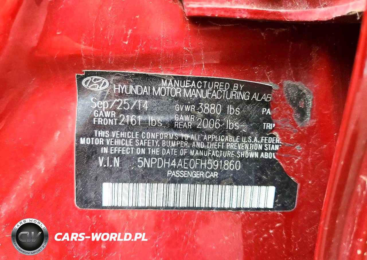 2015 Hyundai Elantra Se VIN:5NPDH4AE0FH591860 - 12