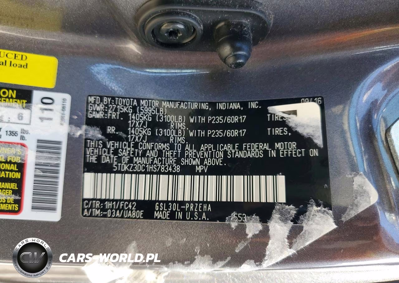 2017 Toyota Sienna Le VIN:5TDKZ3DC1HS783438 - 13
