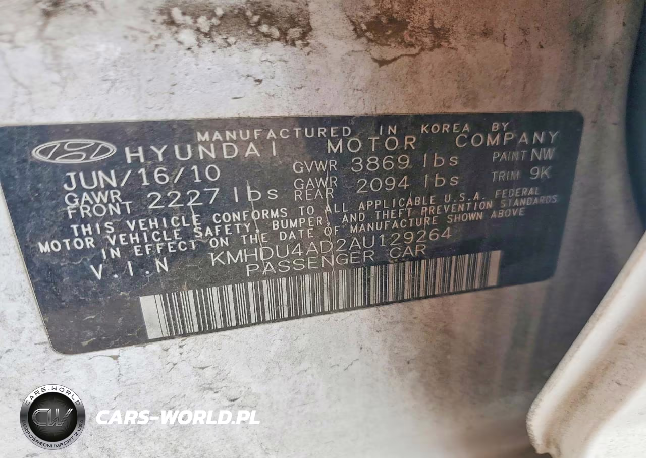 2010 Hyundai Elantra Gls VIN:KMHDU4AD2AU129264 - 12