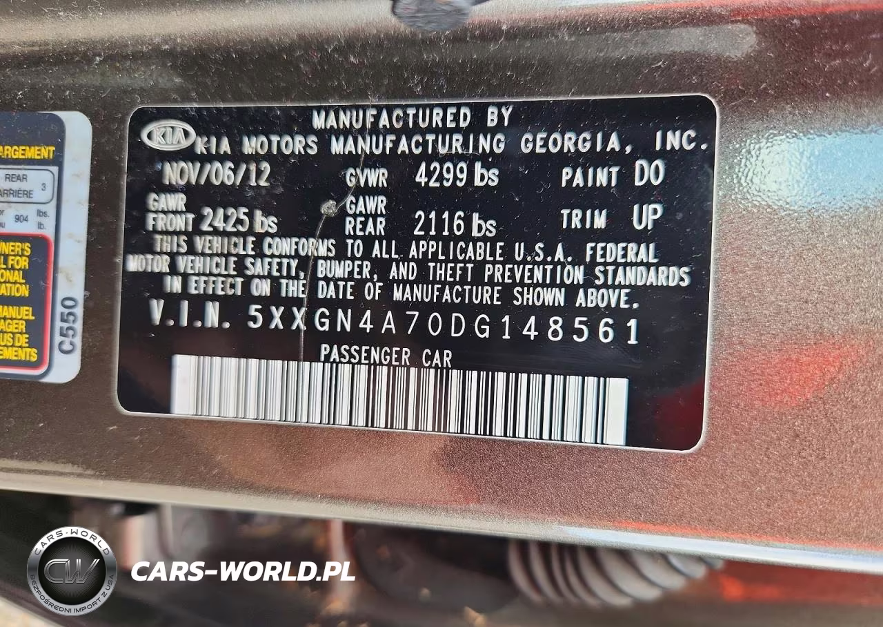 2013 Kia Optima Ex VIN:5XXGN4A70DG148561 - 12