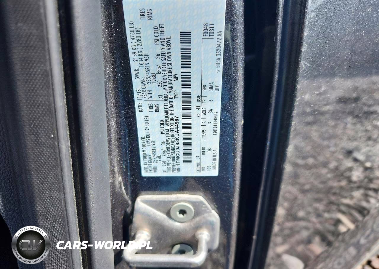 2019 Ford Escape Titanium VIN:1FMCU0J93KUA44967 - 12