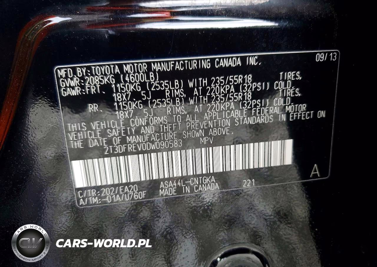 2013 Toyota Rav4 Limited VIN:2T3DFREV0DW090583 - 13