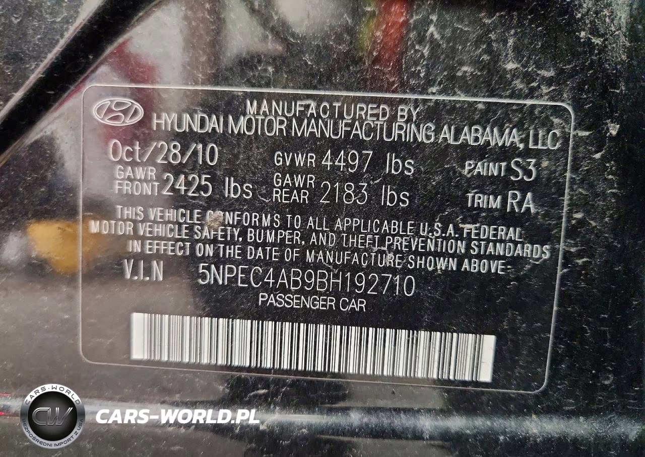 2011 Hyundai Sonata Limited 2.0T VIN:5NPEC4AB9BH192710 - 13