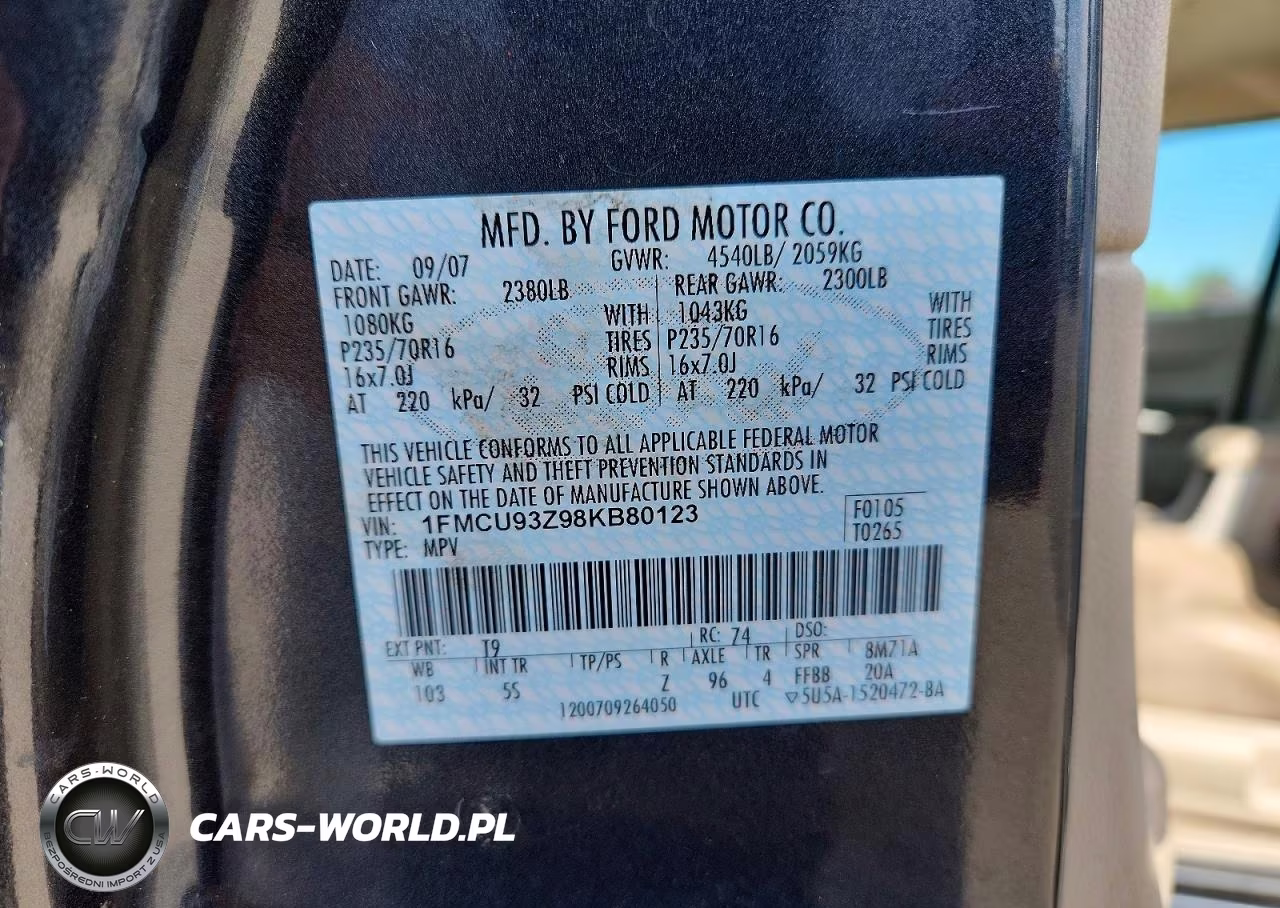 2008 Ford Escape Xlt VIN:1FMCU93Z98KB80123 - 12