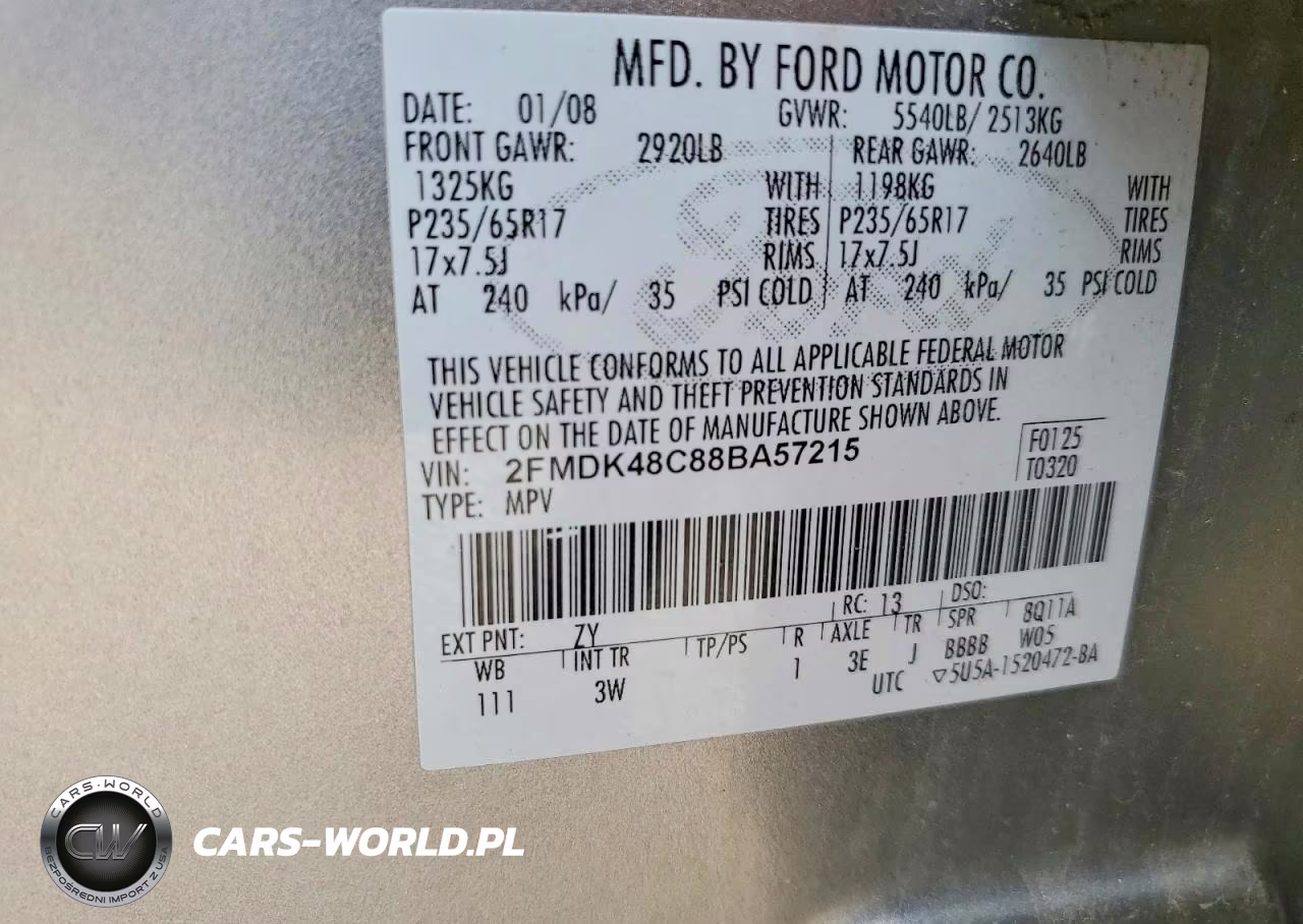 2008 Ford Edge Sel VIN:2FMDK48C88BA57215 - 14