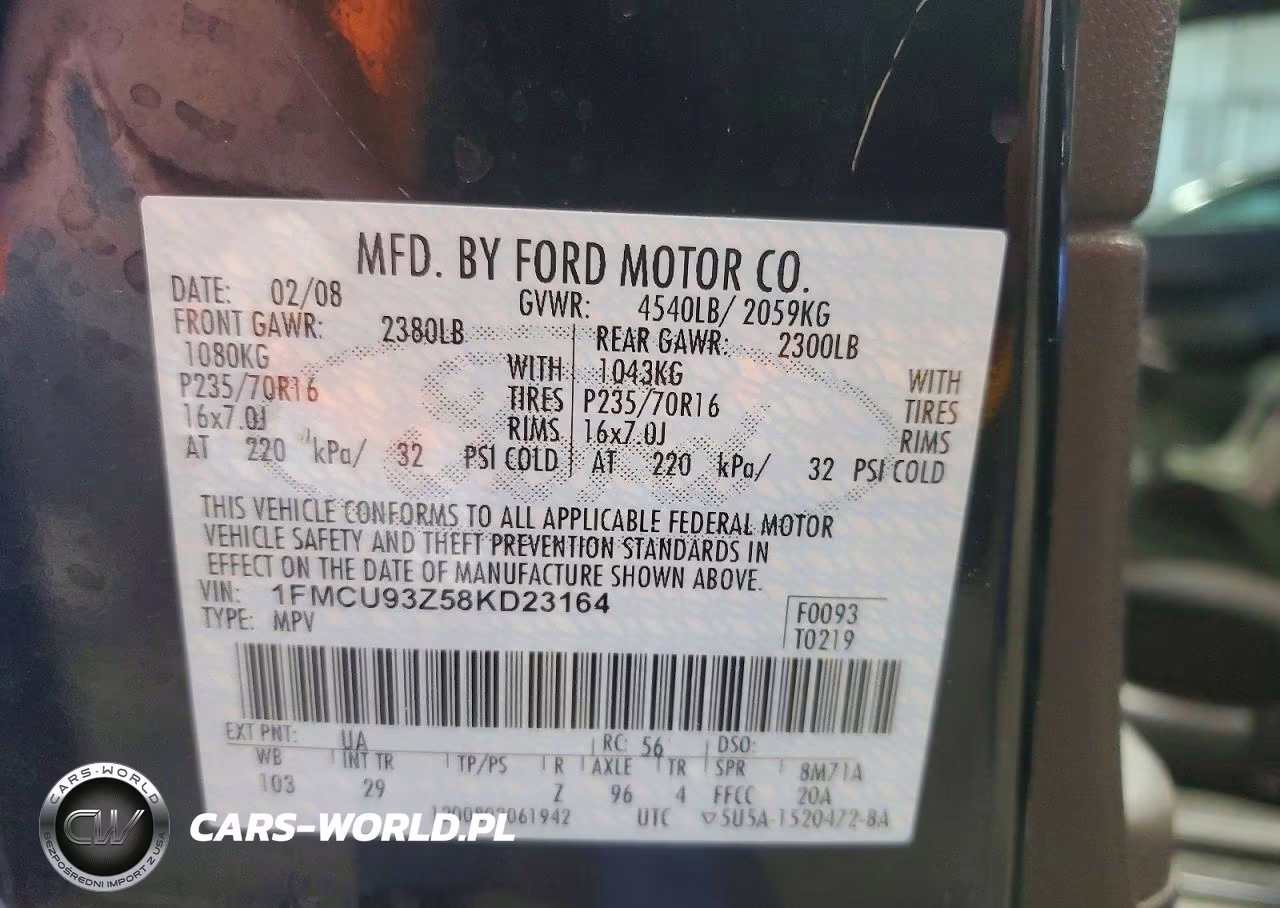 2008 Ford Escape Xlt VIN:1FMCU93Z58KD23164 - 13