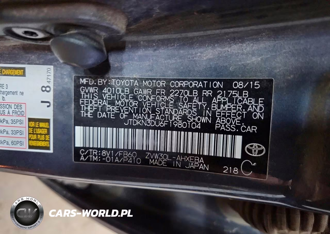 2015 Toyota Prius Two VIN:JTDKN3DU6F1980104 - 12