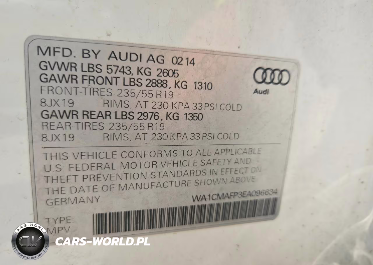 2014 Audi Q5 Tdi Premium Plus VIN:WA1CMAFP3EA096634 - 13