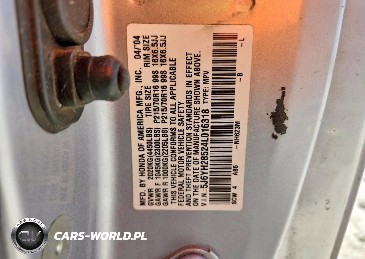 2004 Honda Element Ex VIN:5J6YH28524L016318 - 13