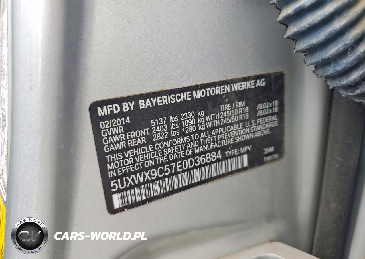 2014 BMW X3 xDrive28I VIN:5UXWX9C57E0D36884 - 12