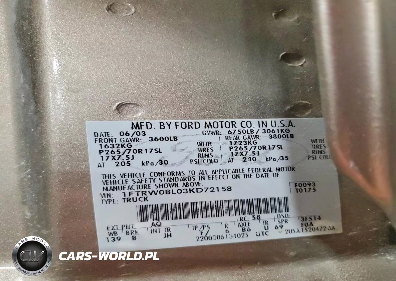 2003 Ford F150 Supercrew VIN:1FTRW08L03KD72158 - 12