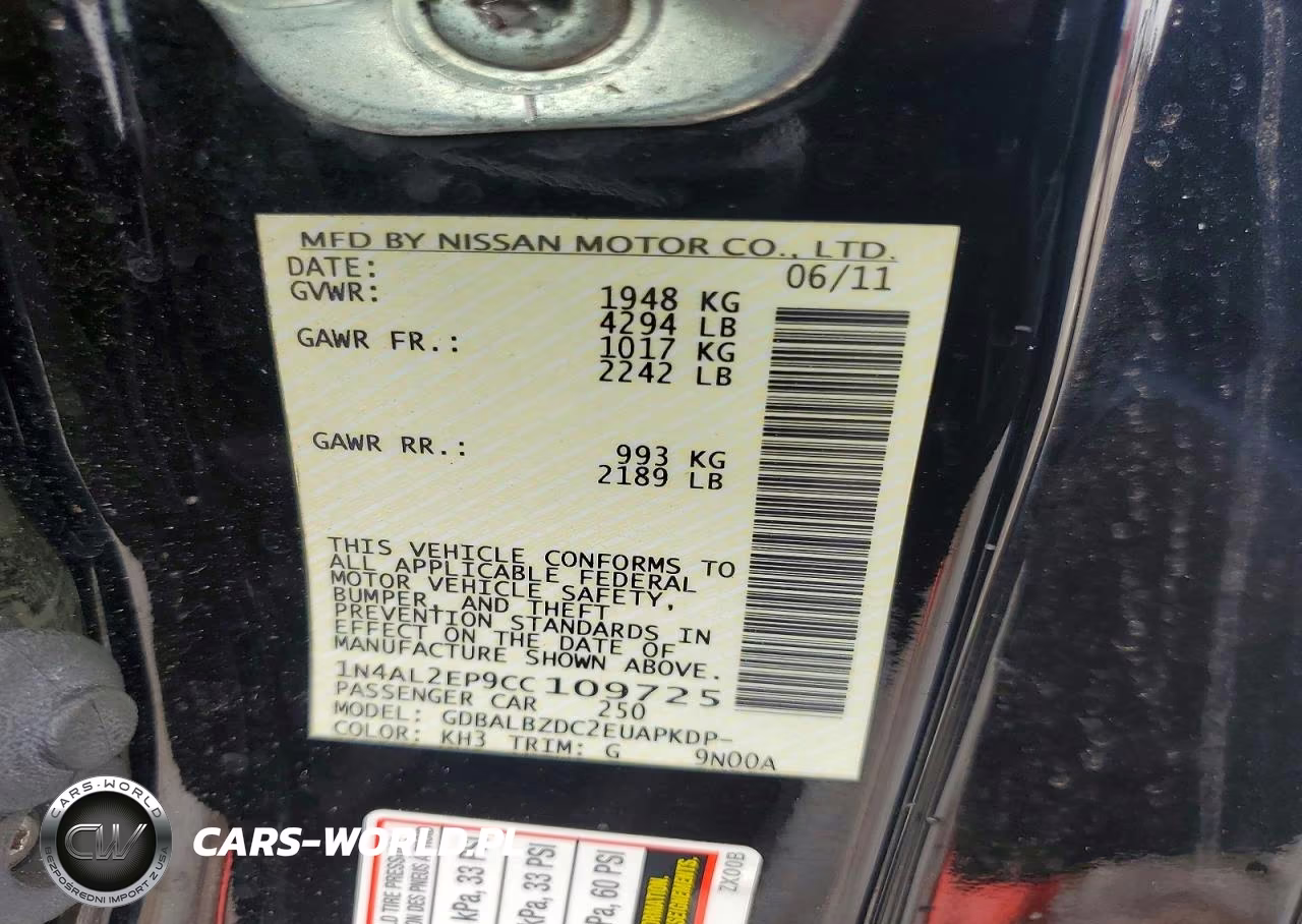 2012 Nissan Altima S VIN:1N4AL2EP9CC109725 - 12