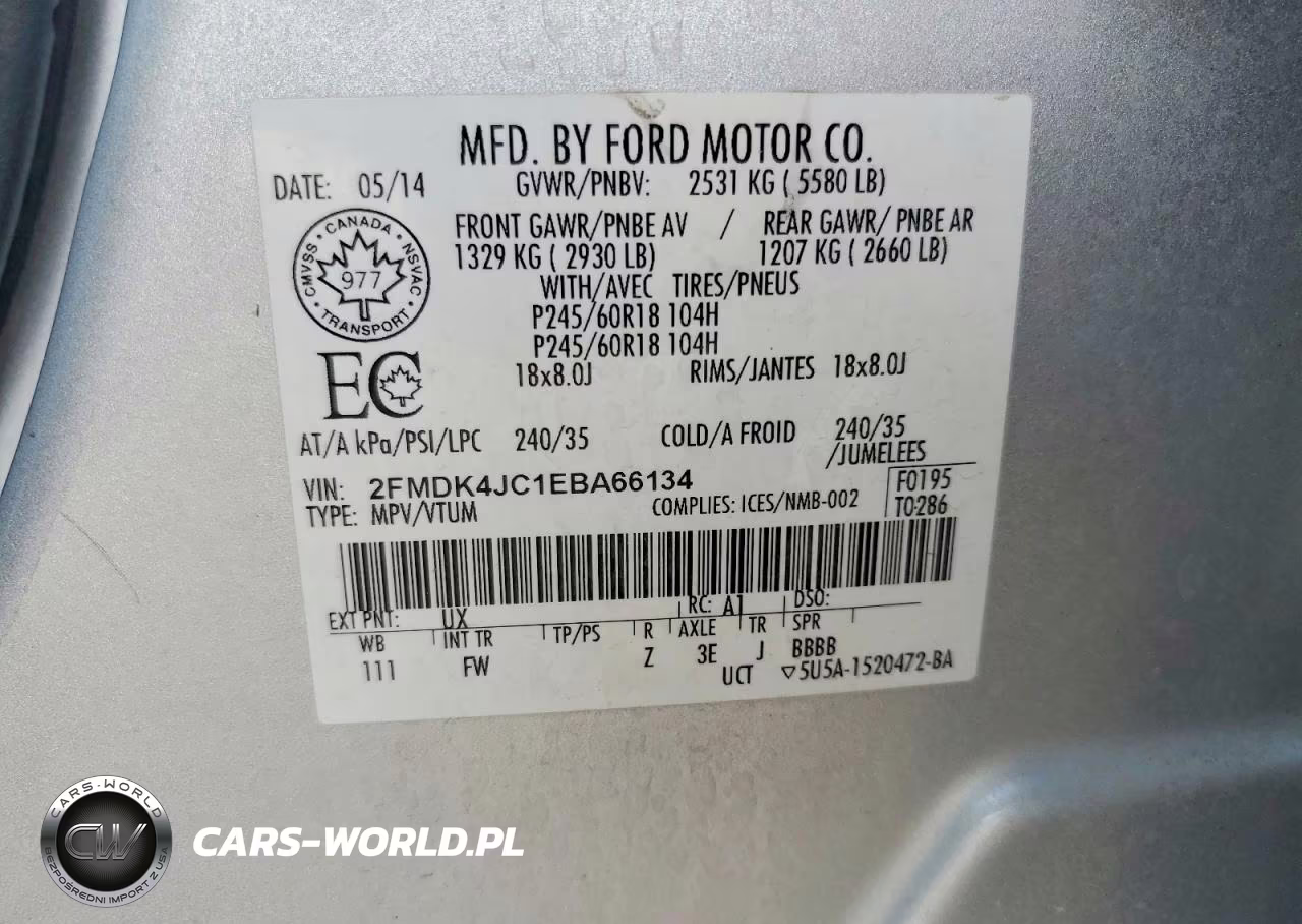 2014 Ford Edge Sel VIN:2FMDK4JC1EBA66134 - 12