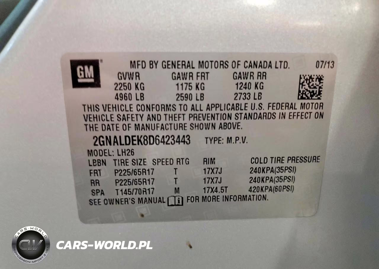2013 Chevrolet Equinox Lt VIN:2GNALDEK8D6423443 - 13