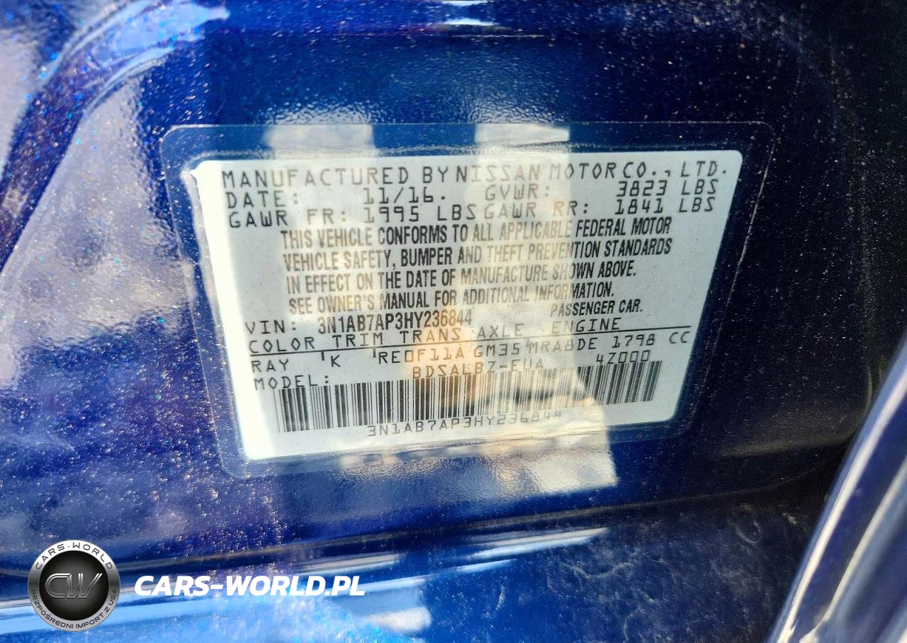 2017 NISSAN SENTRA S VIN:3N1AB7AP3HY236844 - 13