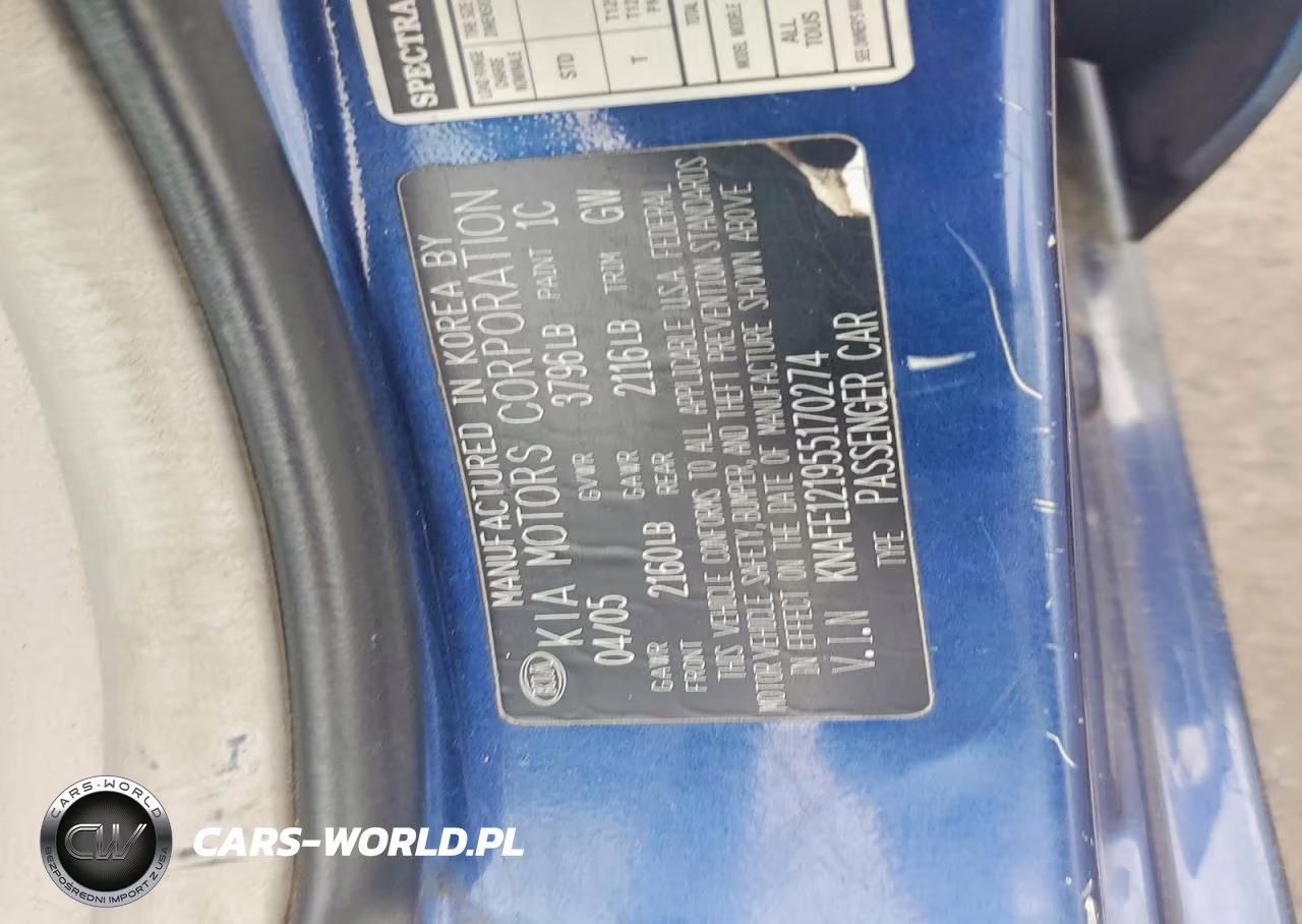 2005 Kia Spectra VIN:KNAFE121955170274 - 12