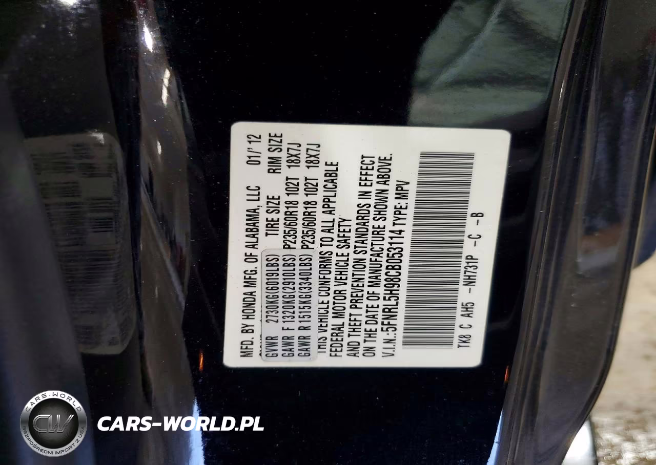 2012 Honda Odyssey Touring-Touring Elite VIN:5FNRL5H98CB053114 - 14