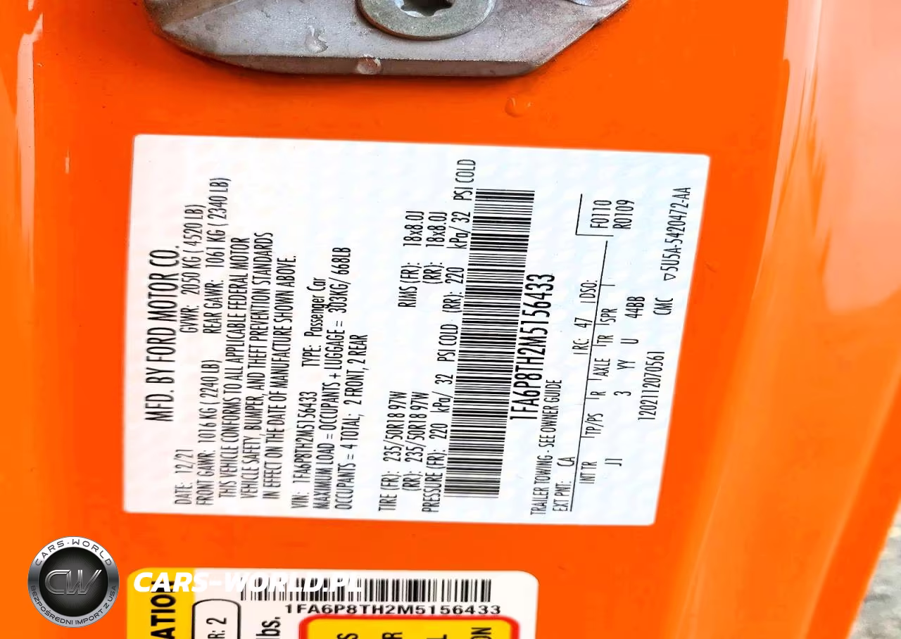 2021 Ford Mustang VIN:1FA6P8TH2M5156433 - 12