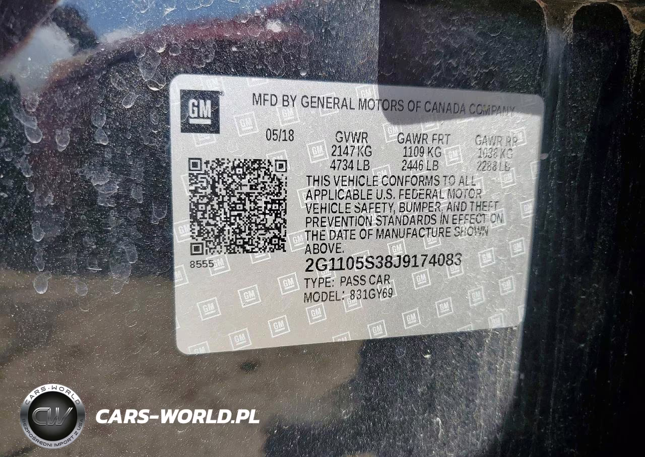 2018 Chevrolet Impala Lt VIN:2G1105S38J9174083 - 12
