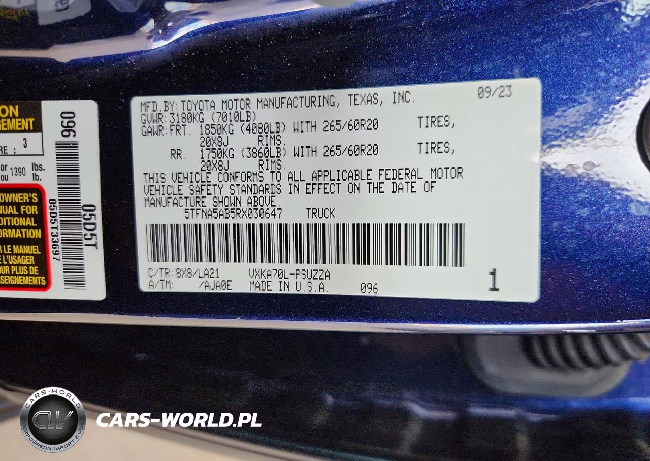 2024 Toyota Tundra Platinum VIN:5TFNA5AB5RX030647 - 12