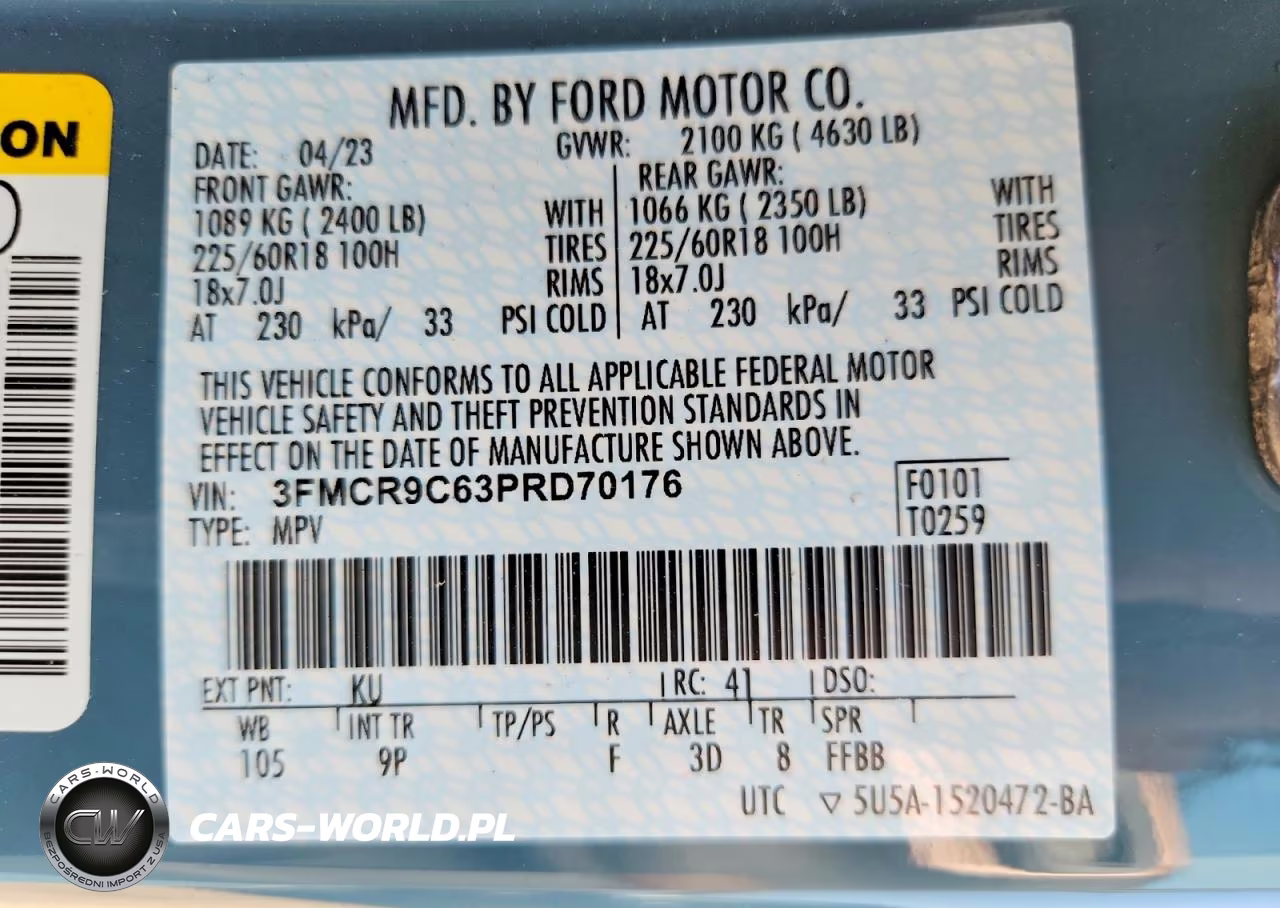 2023 Ford Bronco Sport Outer Banks VIN:3FMCR9C63PRD70176 - 13