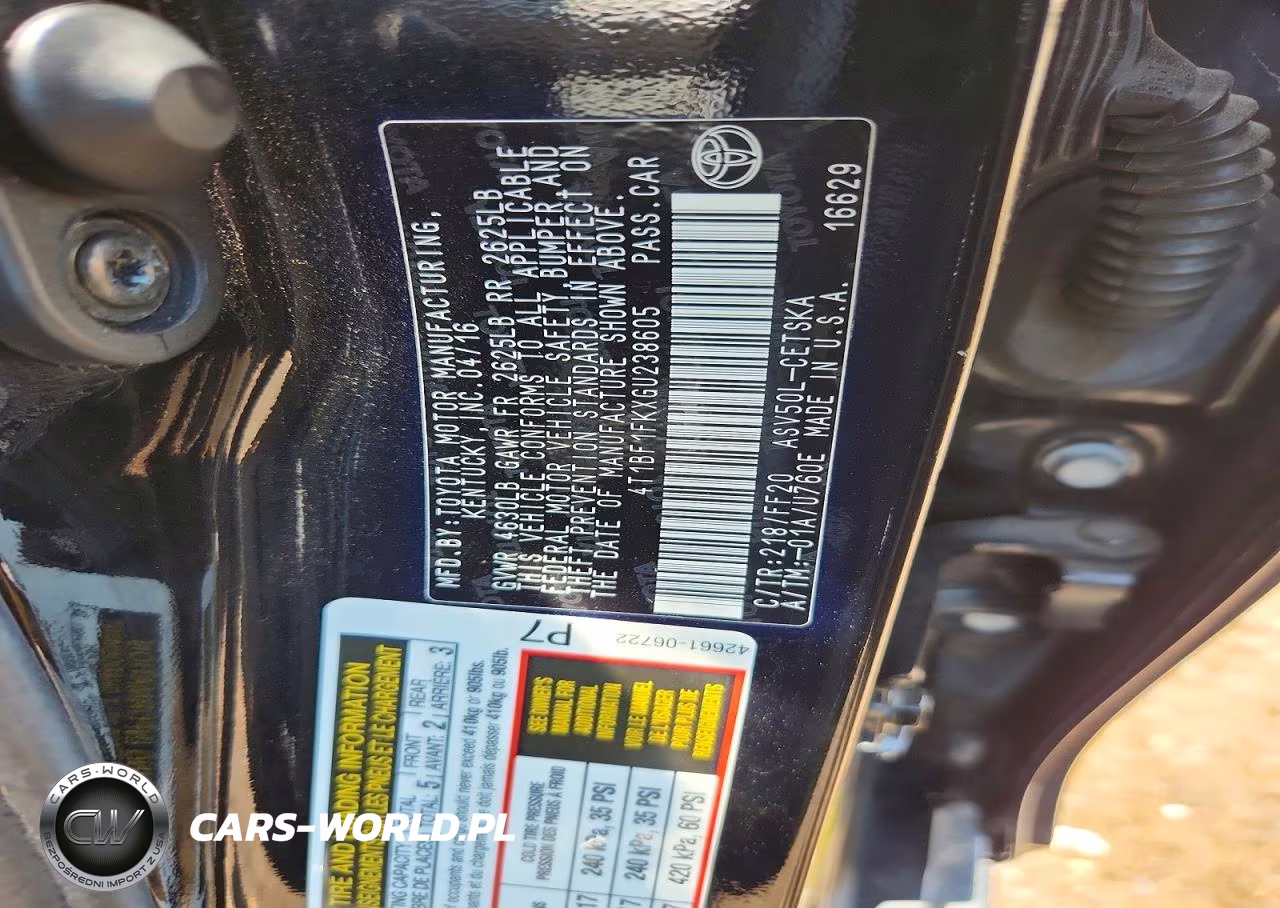 2016 Toyota Camry Se VIN:4T1BF1FKXGU238605 - 12