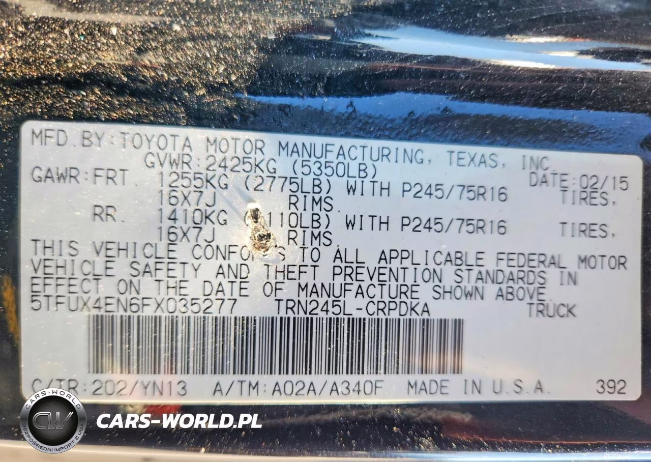 2015 Toyota Tacoma Access Cab VIN:5TFUX4EN6FX035277 - 13