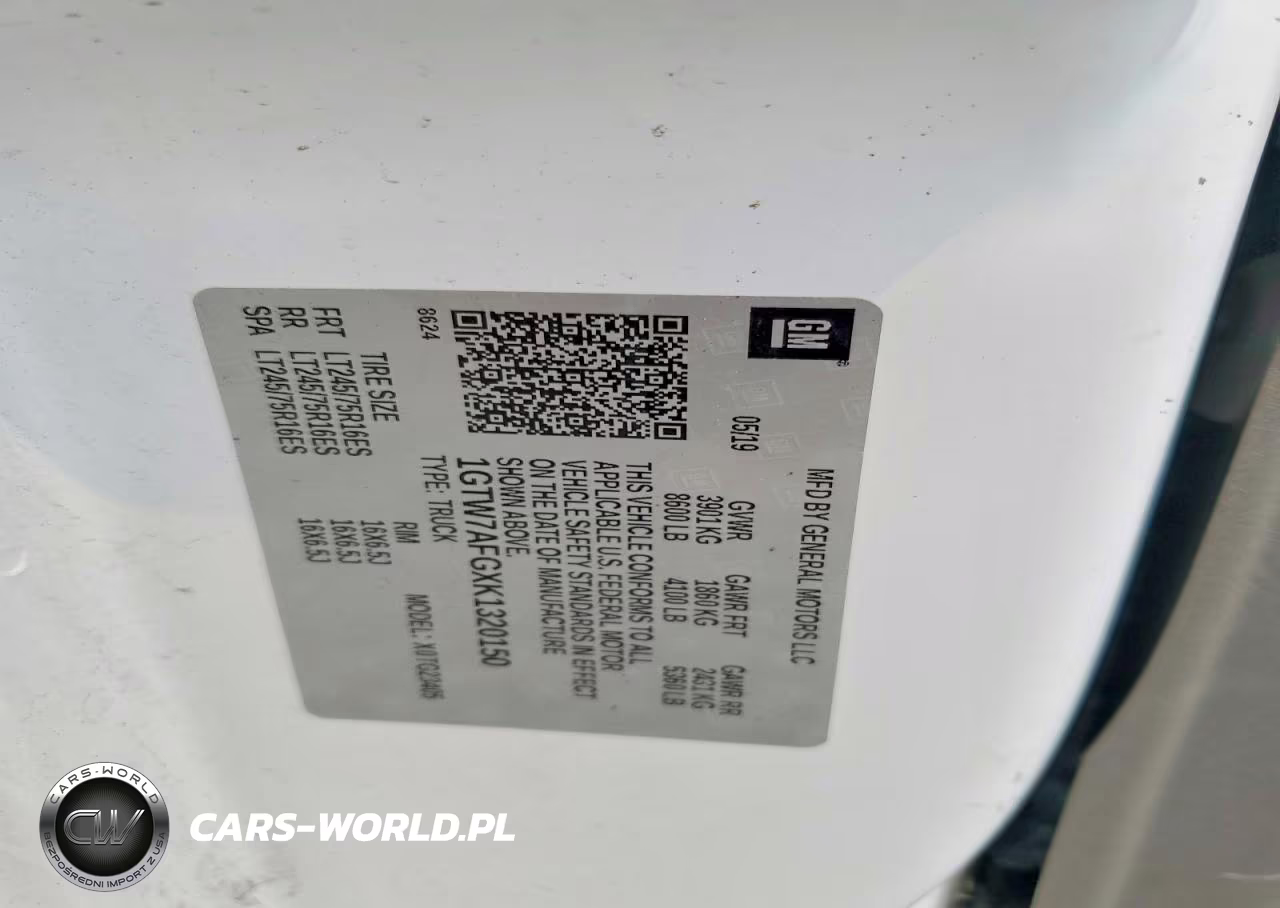 2019 GMC Savana G2500 VIN:1GTW7AFGXK1320150 - 14