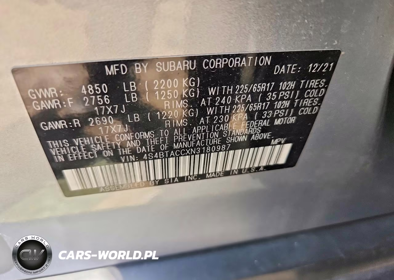 2022 Subaru Outback Premium VIN:4S4BTACCXN3180987 - 13