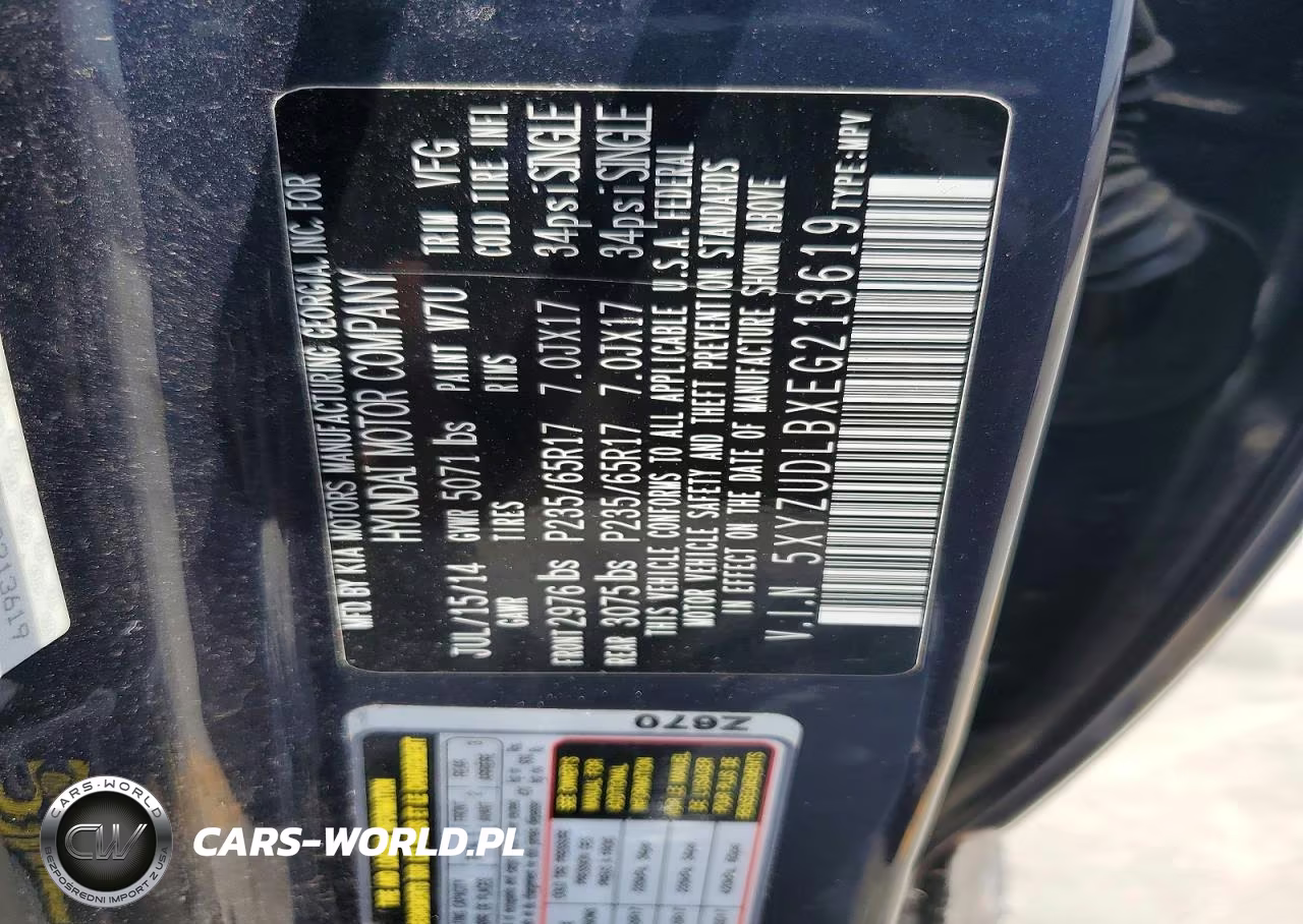 2014 Hyundai Santa Fe Sport 2.4L VIN:5XYZUDLBXEG213619 - 13