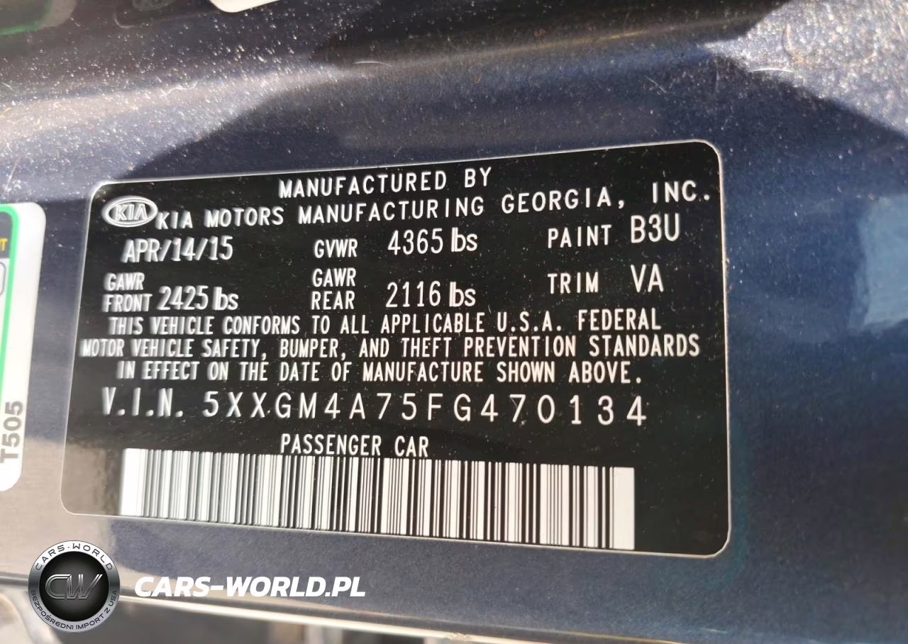 2015 Kia Optima Lx VIN:5XXGM4A75FG470134 - 13
