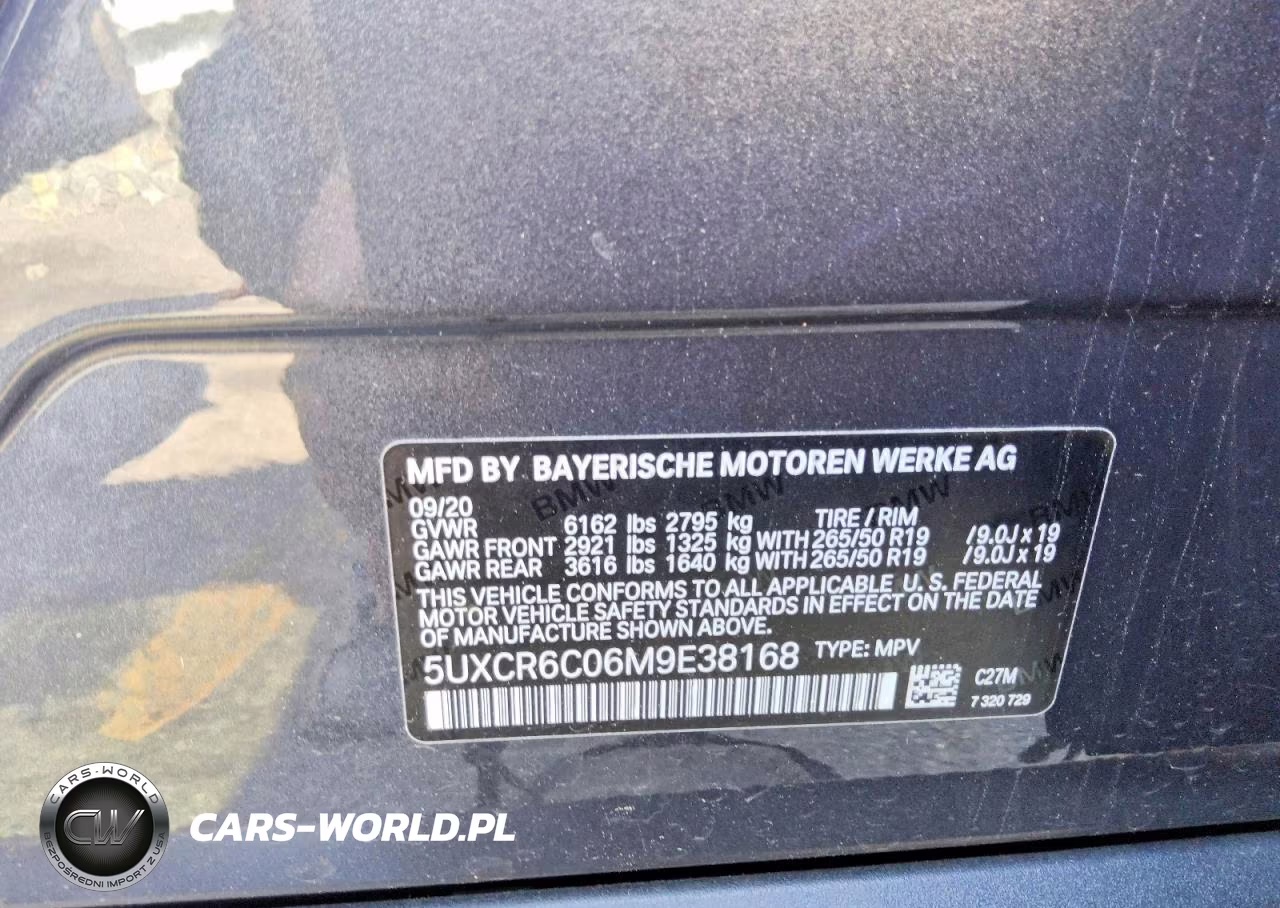 2021 BMW X5 xDrive40I VIN:5UXCR6C06M9E38168 - 13