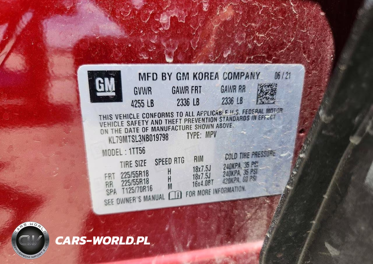 2022 Chevrolet Trailblazer Rs VIN:KL79MTSL3NB019798 - 12